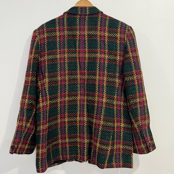 Vintage Talbots Plus Tweed Colorful plaid Blazer 20 - Picture 11 of 13